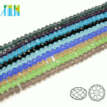 A5040 # -1 China Lieferant Gemeinsame Farbe Facettierte Glas Rondelle Großhandel Perlen Schmuck